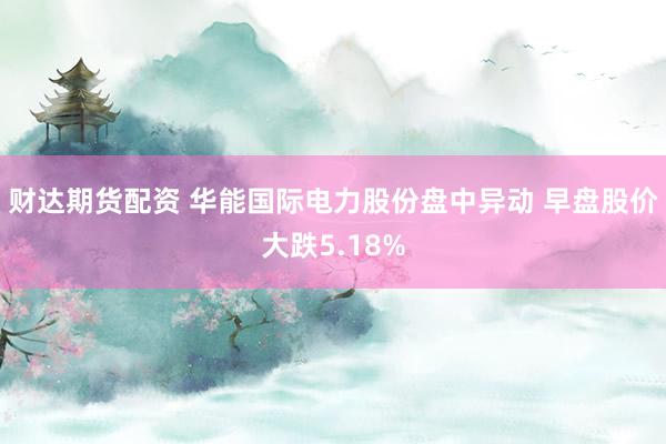 财达期货配资 华能国际电力股份盘中异动 早盘股价大跌5.18%