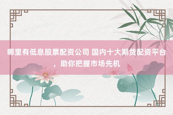 哪里有低息股票配资公司 国内十大期货配资平台，助你把握市场先机
