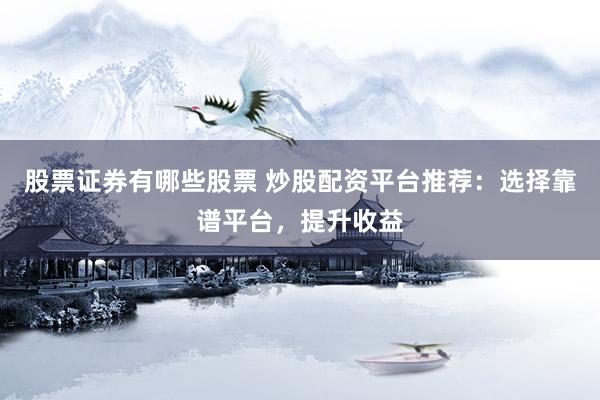 股票证券有哪些股票 炒股配资平台推荐：选择靠谱平台，提升收益